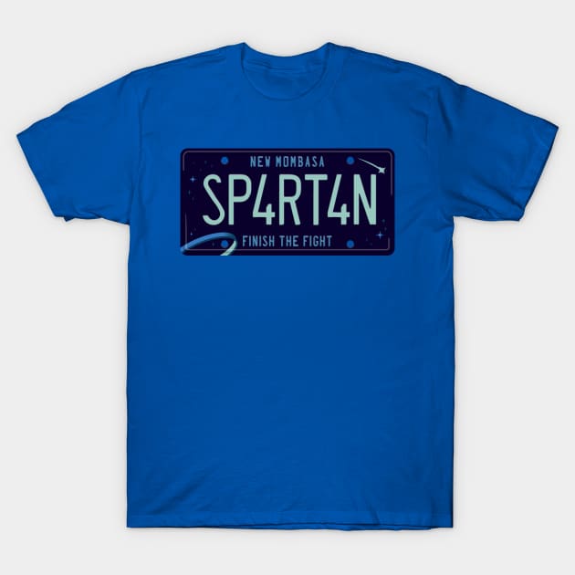 Spartan License Plate T-Shirt by DCLawrenceUK